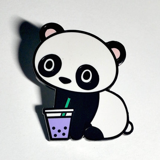 Boba Panda Taro - Hard Enamel Pin, Taro Boba Panda Pin, Taro Boba Pin, Taro Lover, Taro Drink, Fruit Boba, Taro Boba Gift