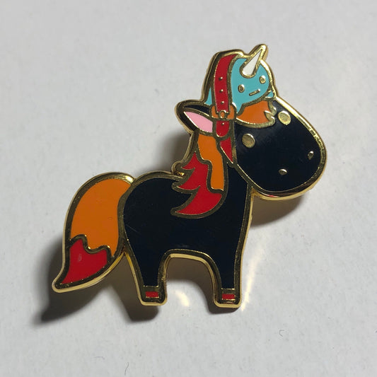 Black Magical Unicorn - Hard Enamel Pin, Unicorn Pin, Black Unicorn Enamel Pin