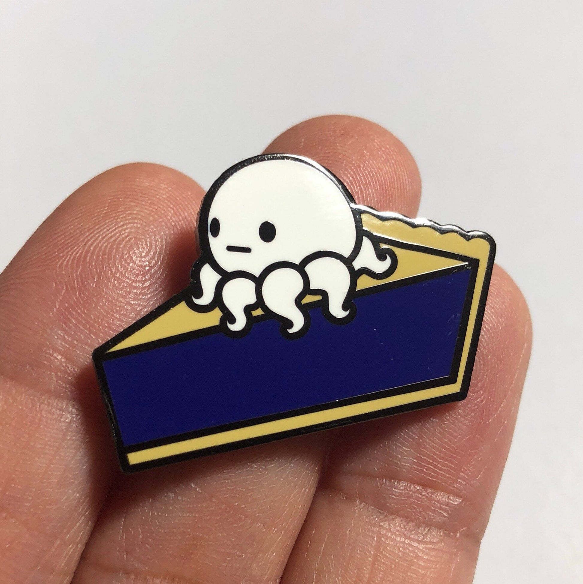 Octopie - Blueberry Hard Enamel Pin, Octopus On A Blueberry Pie Pin, octopus pin