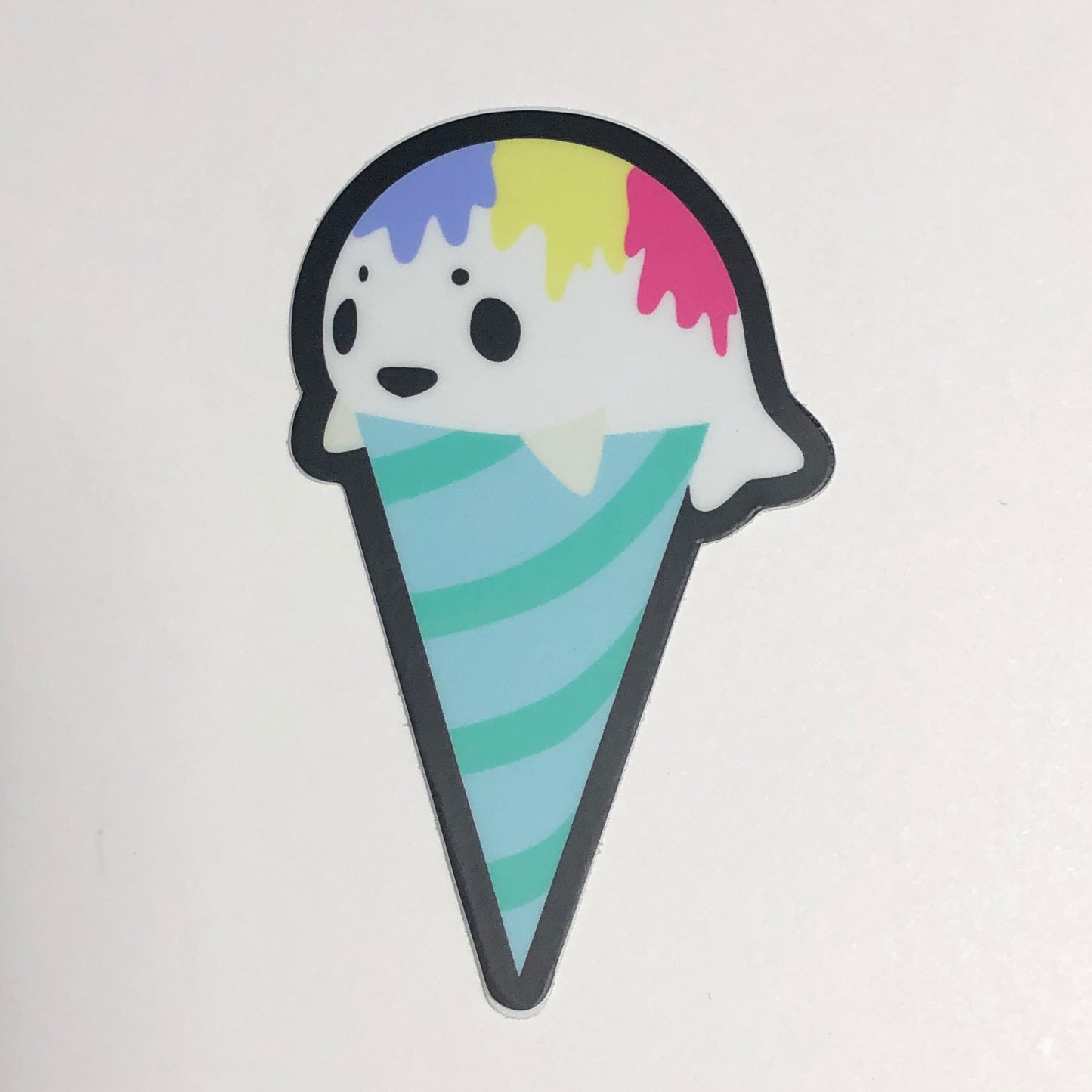 Baby Harp Seal Sno Cone Durable Weatherproof Die Cut Matte Vinyl Sticker - car decal, water bottle sticker, laptop sticker