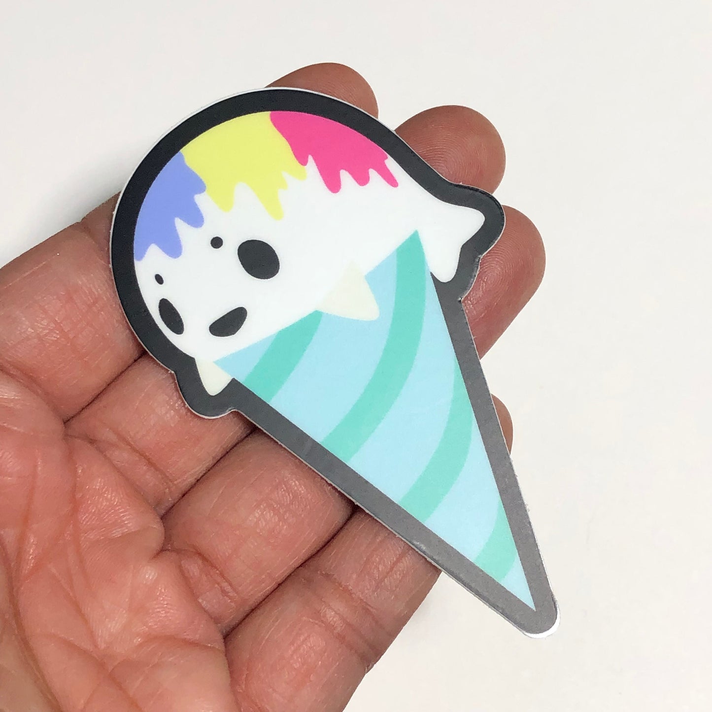 Baby Harp Seal Sno Cone Durable Weatherproof Die Cut Matte Vinyl Sticker - car decal, water bottle sticker, laptop sticker