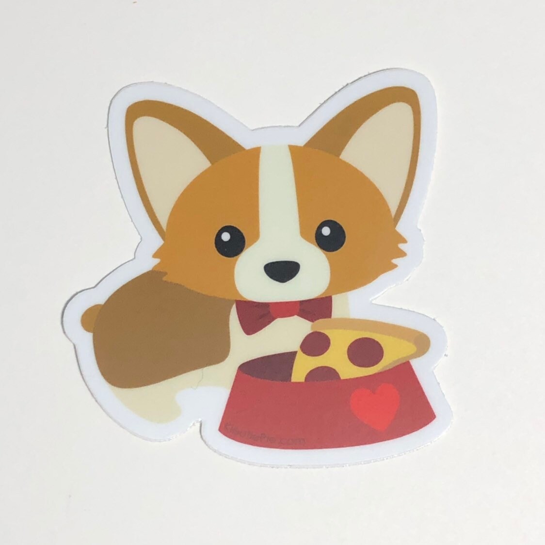 Pupperoni Pizza Corgi Durable Weatherproof Die Cut Matte Vinyl Sticker - car decal, water bottle sticker, laptop sticker