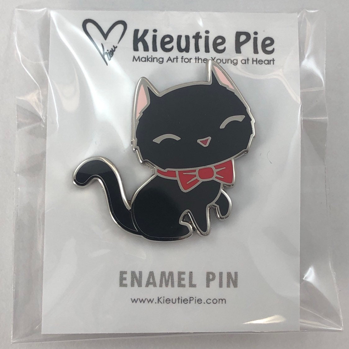 Black Cat Enamel Pin, Cartoon Cat Pin, happy Cat Pin, Cat Art Pin, Cute Black Cat Gift
