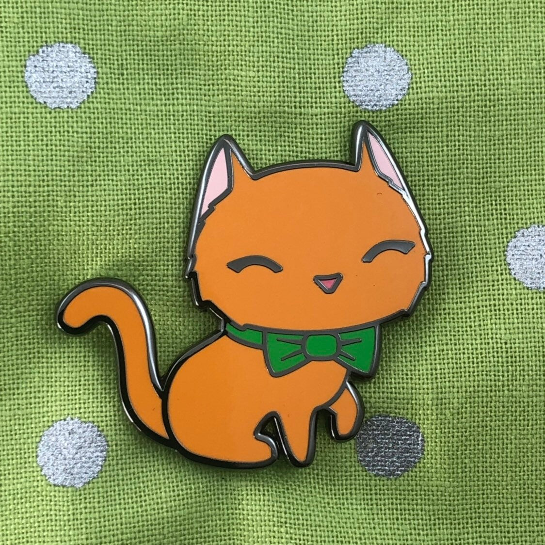 Orange Cat Enamel Pin, Cartoon Cat Pin, happy Cat Pin, Cat Art Pin, Cute Cat Gift