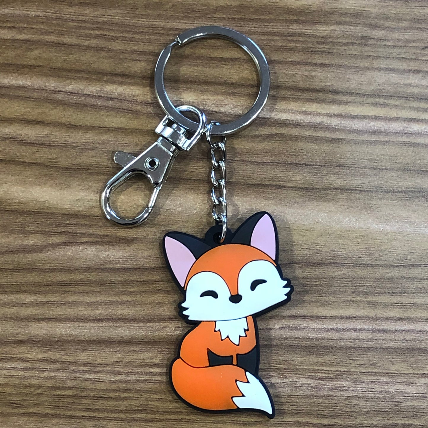 Coffee Fox keychain - fox keychain, cute fox, Cartoon fox charm, fox Gift, chibi fox keyring