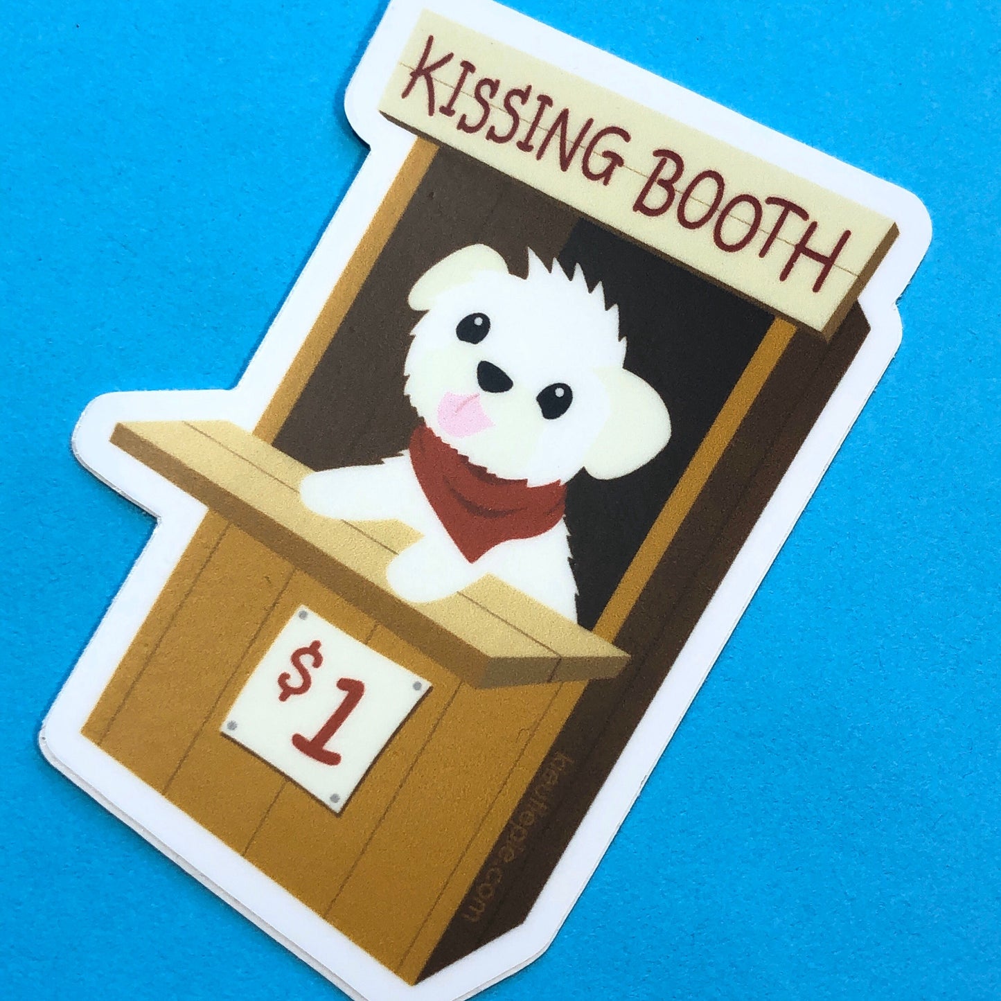 Kissing Booth Puppy Durable Weatherproof Die Cut Matte Vinyl Sticker - car decal, water bottle sticker, laptop sticker
