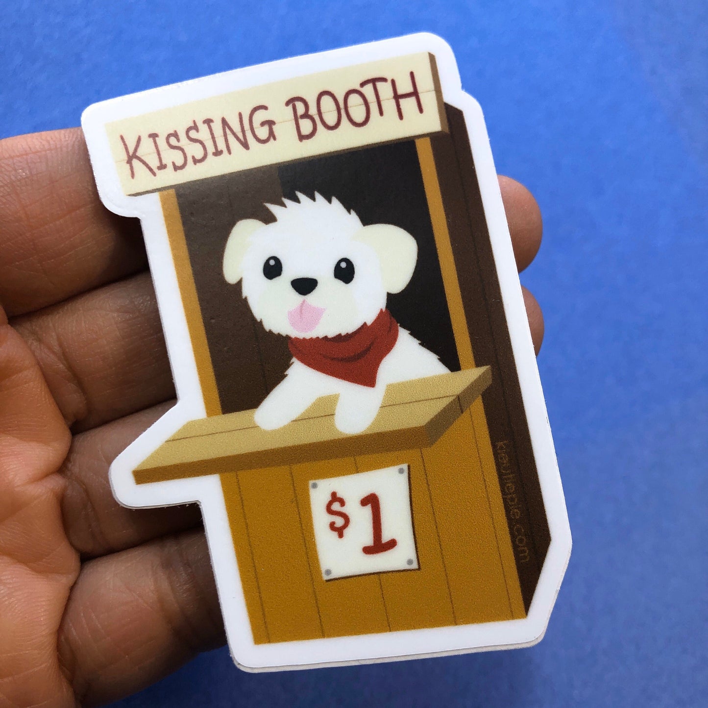 Kissing Booth Puppy Durable Weatherproof Die Cut Matte Vinyl Sticker - car decal, water bottle sticker, laptop sticker