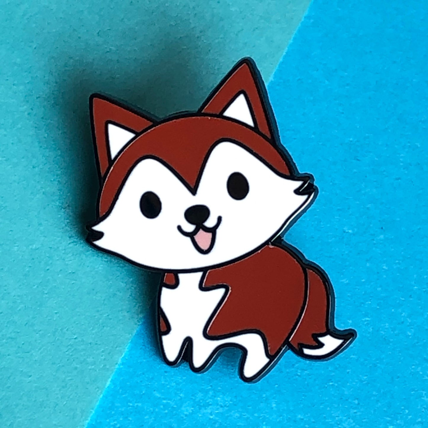 A Little Husky enamel pin, happy husky pin, cute husky pin, chibi husky puppy, happy dog pin