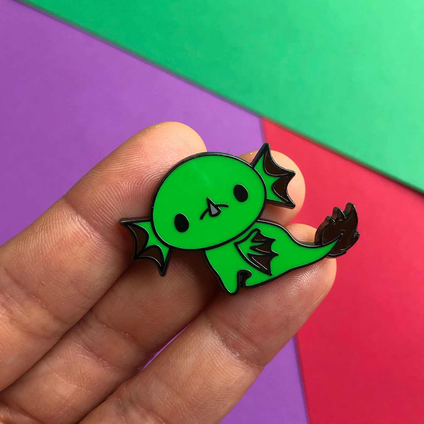 Baby Dragon Pin, donut dragon pin, cute dragon pin, cartoon dragon art, dragon enamel pin