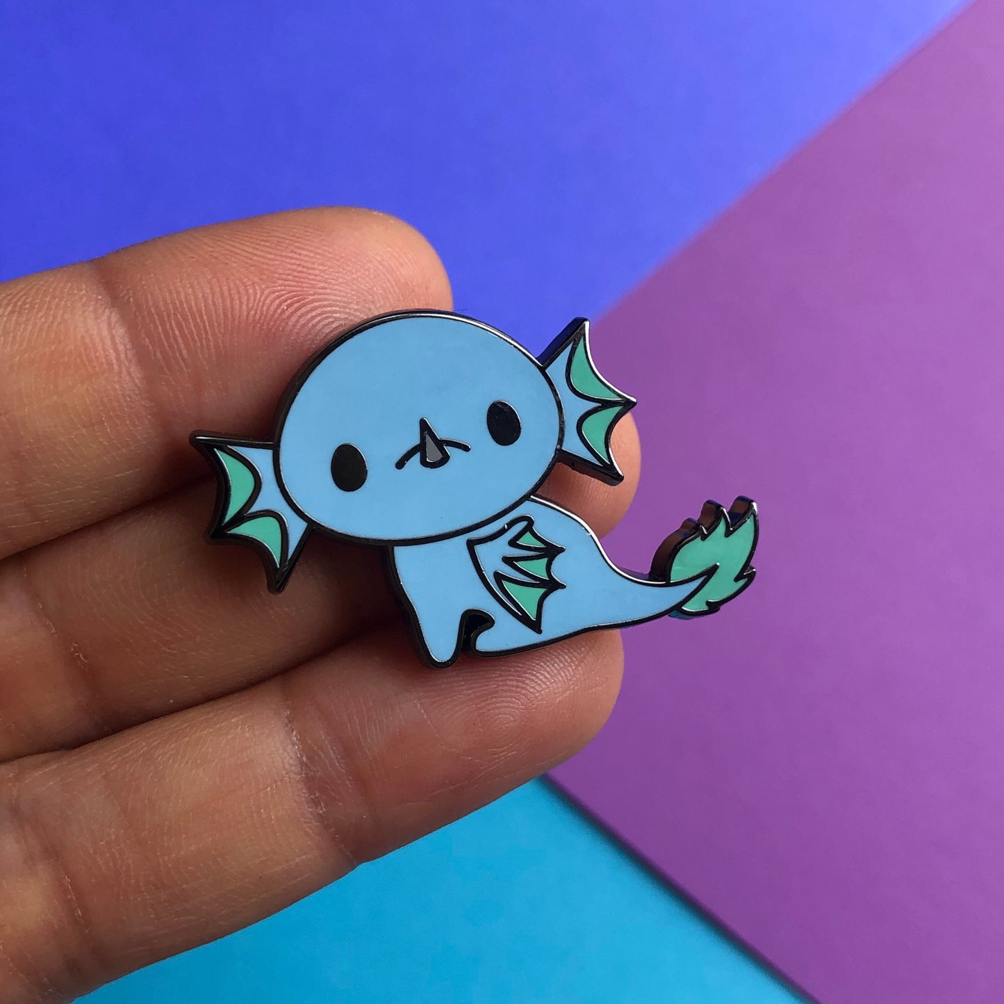 Baby Dragon Pin, donut dragon pin, cute dragon pin, cartoon dragon art, dragon enamel pin