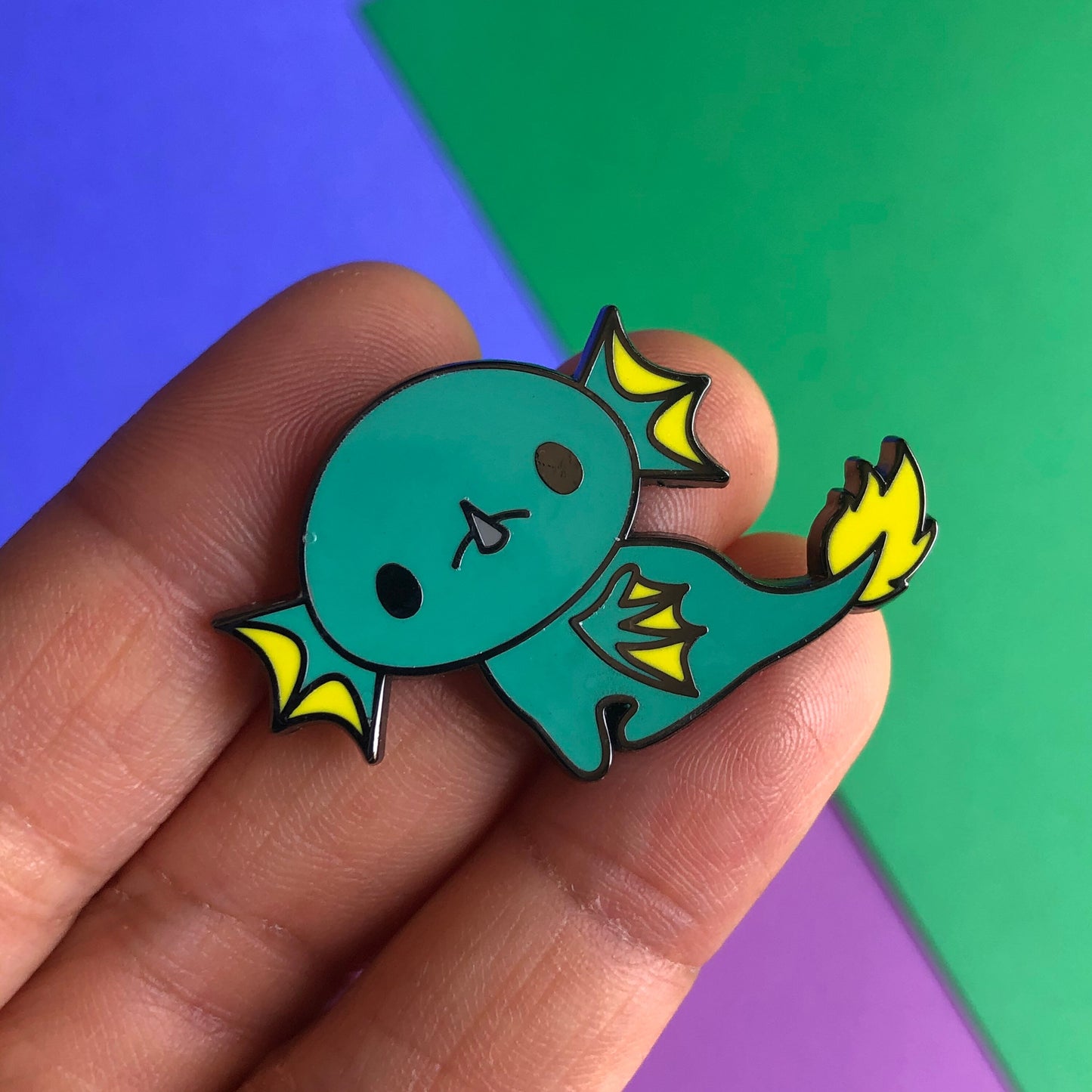 Baby Dragon Pin, donut dragon pin, cute dragon pin, cartoon dragon art, dragon enamel pin