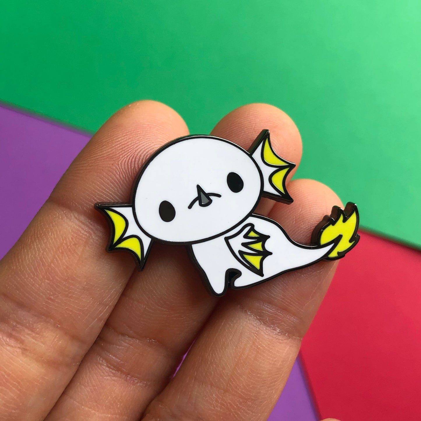 Baby Dragon Pin, donut dragon pin, cute dragon pin, cartoon dragon art, dragon enamel pin