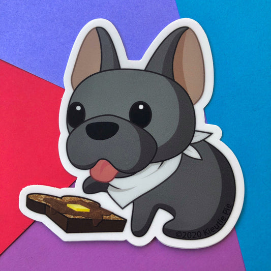 3" Vinyl Sticker - Frenchie Toast Weatherproof Die Cut Matte Vinyl Sticker - car decal, water bottle sticker, laptop sticker