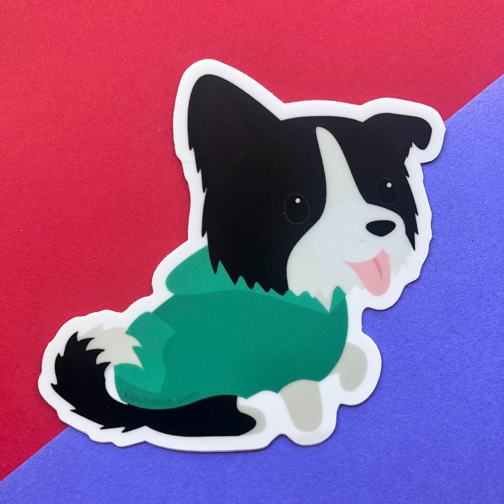 3" Vinyl Sticker - Black and White Puppy in Hoodie Durable Weatherproof Matte Vinyl Sticker, car decal, water bottle sticker, laptop sticker