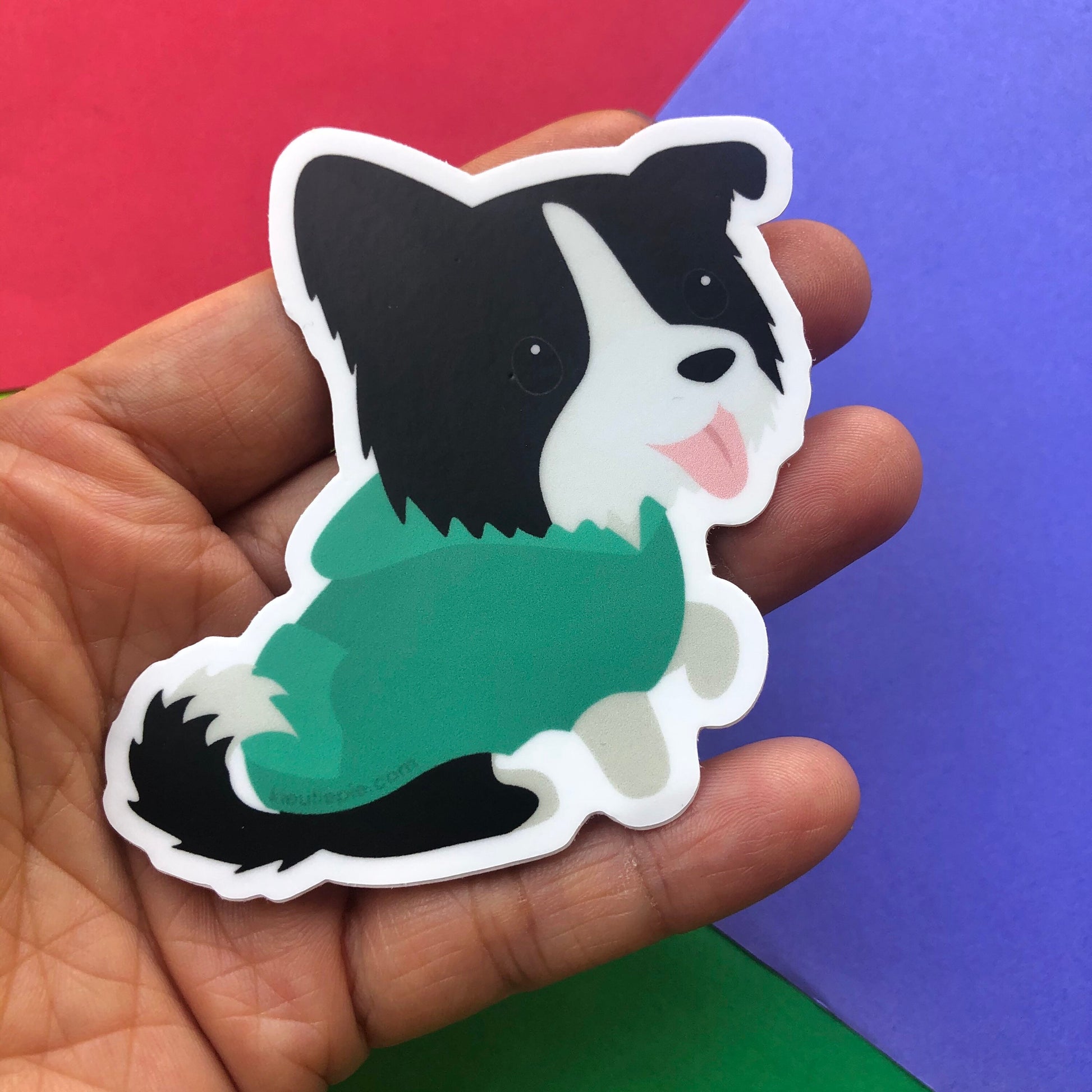 3" Vinyl Sticker - Black and White Puppy in Hoodie Durable Weatherproof Matte Vinyl Sticker, car decal, water bottle sticker, laptop sticker