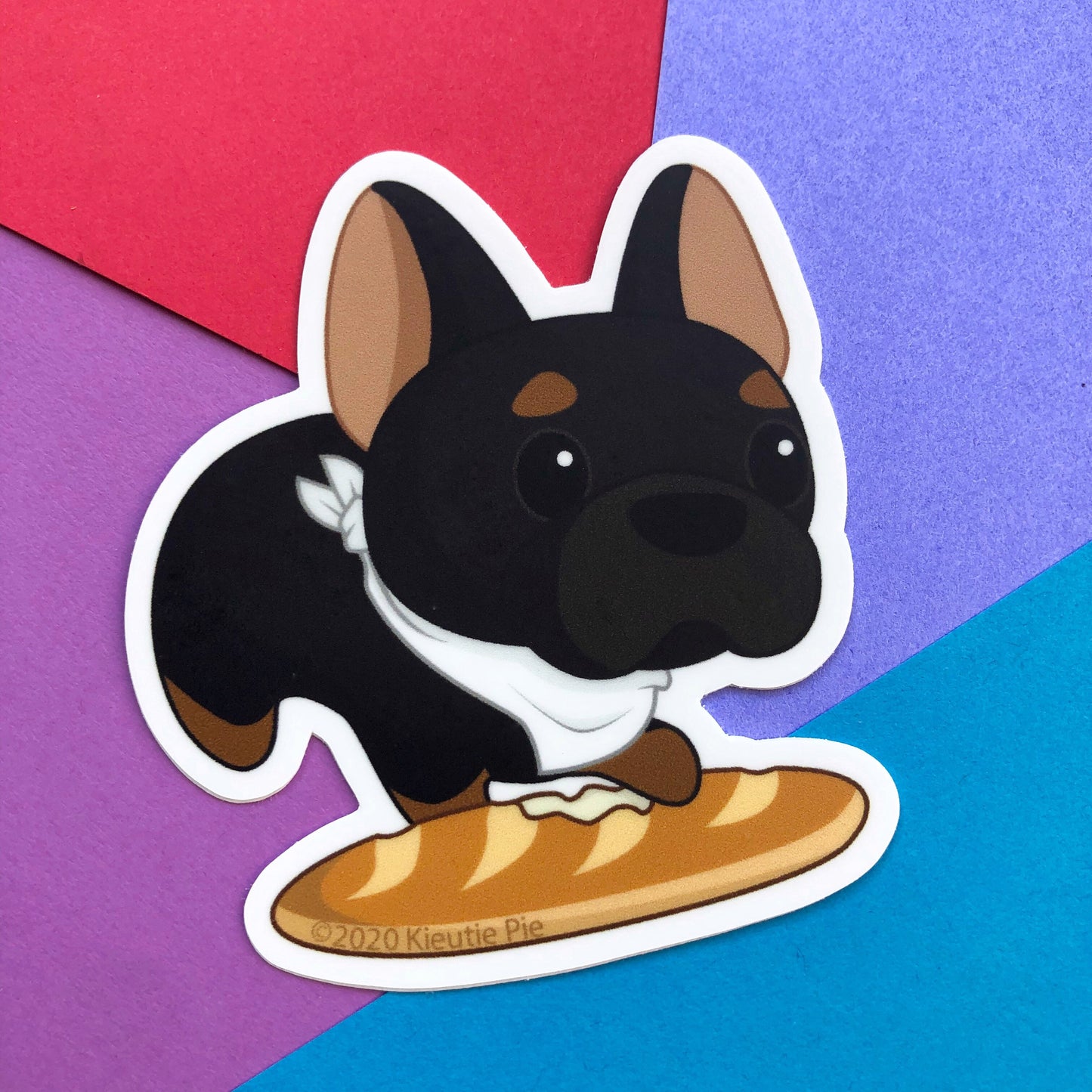 3" Vinyl Sticker - Frenchie Bread Durable Weatherproof Die Cut Matte Vinyl Sticker - car decal, water bottle sticker, laptop sticker