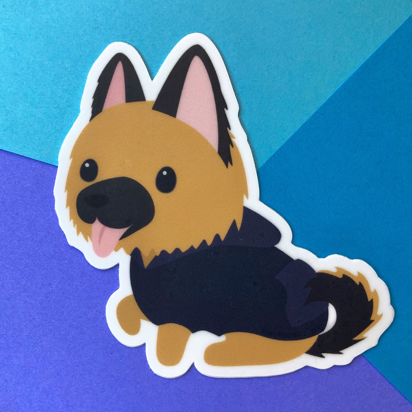 3" Vinyl Sticker - German Shepherd Puppy in Hoodie Durable Weatherproof Matte Vinyl Sticker, car decal, water bottle sticker, laptop sticker