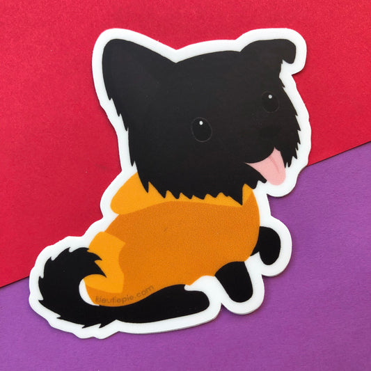 3" Vinyl Sticker - Black Puppy in Hoodie Durable Weatherproof Matte Vinyl Sticker, car decal, water bottle sticker, laptop sticker