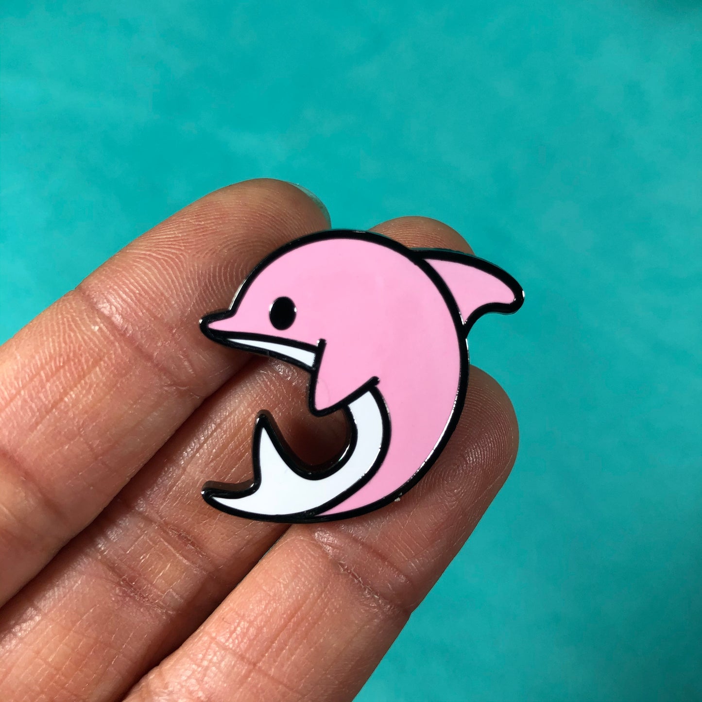 Pink and White Dolphin Enamel Pin, Pink Dolphin, Dolphin Pin, Dolphin Art, Dolphin cartoon, Ocean Theme, Beach Lover