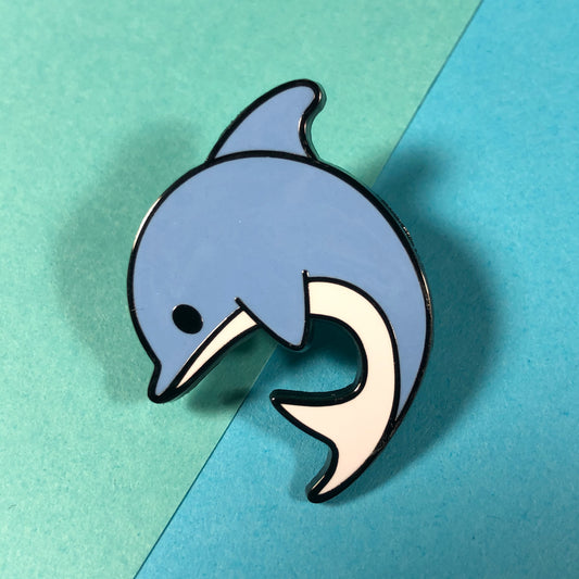 Blue and White Dolphin Enamel Pin, Blue Dolphin, Dolphin Pin, Dolphin Art, Dolphin cartoon, Ocean Theme, Beach Lover