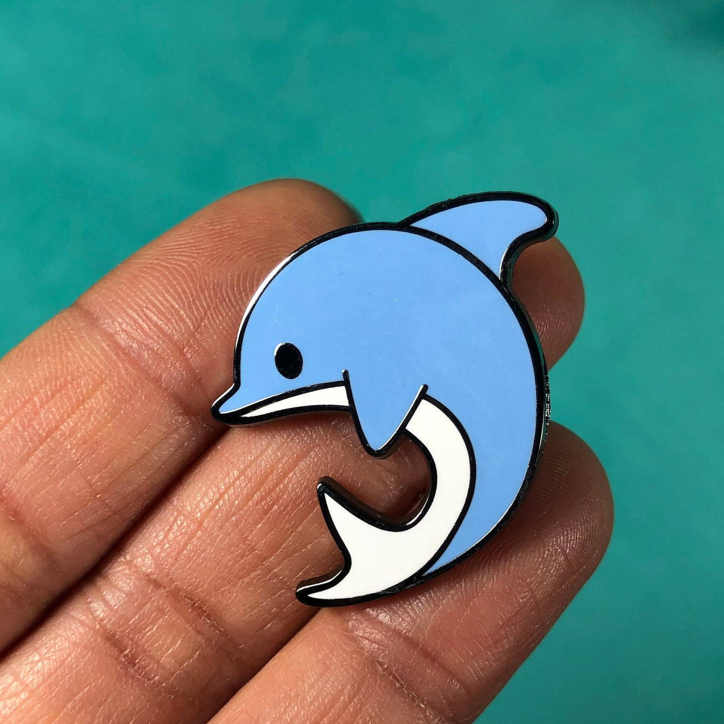 Blue and White Dolphin Enamel Pin, Blue Dolphin, Dolphin Pin, Dolphin Art, Dolphin cartoon, Ocean Theme, Beach Lover