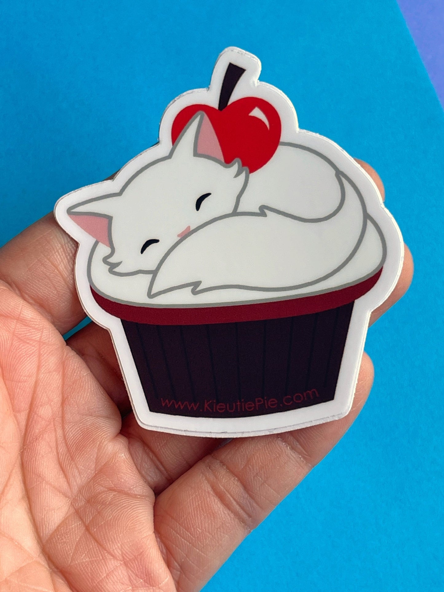 3" Vinyl Sticker - Cupcake Cat Weatherproof Die Cut Matte Vinyl Sticker - car decal, water bottle sticker, laptop sticker