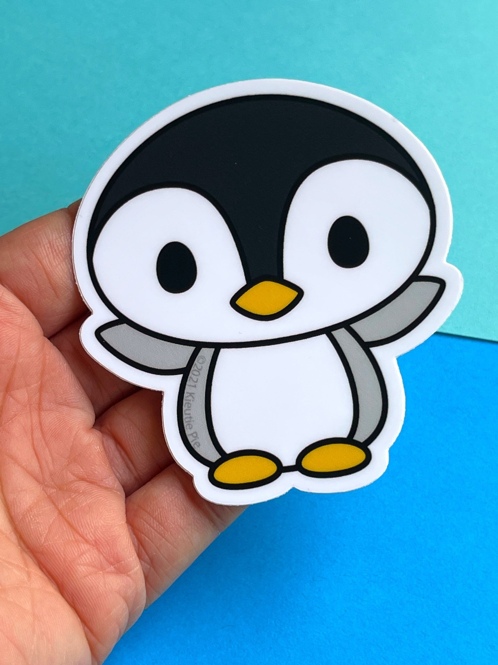 Happy Pengy Durable Weatherproof Die Cut Matte Vinyl Sticker - car, water bottle, laptop