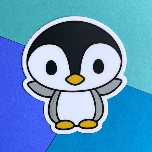 Happy Pengy Durable Weatherproof Die Cut Matte Vinyl Sticker - car, water bottle, laptop