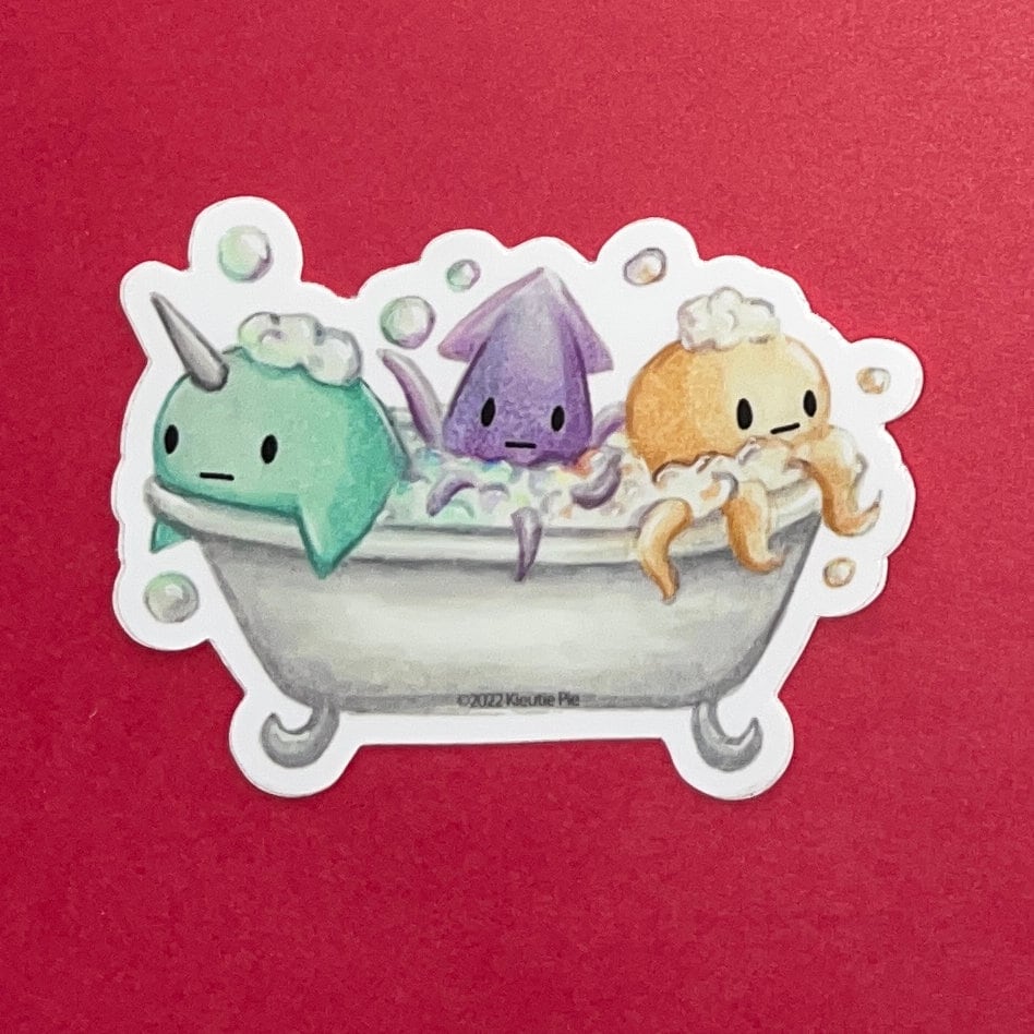 Bath Time! - Durable Weatherproof Die Cut Matte Vinyl Sticker - car, water bottle, laptop