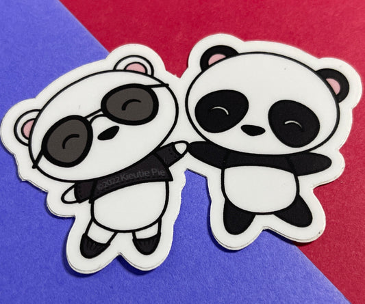 Pandas (Imposter Syndrome ) Durable Weatherproof Die Cut Matte Vinyl Sticker - car, water bottle, laptop