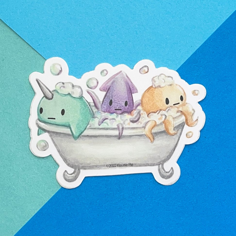 Bath Time! - Durable Weatherproof Die Cut Matte Vinyl Sticker - car, water bottle, laptop