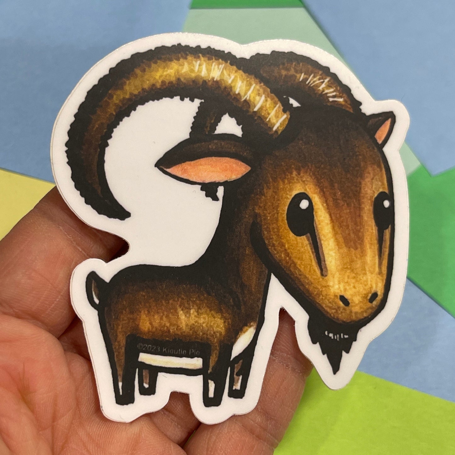 Goat (Zodiac series) - Durable Weatherproof Die Cut Matte Vinyl Sticker for car, water bottle, laptop