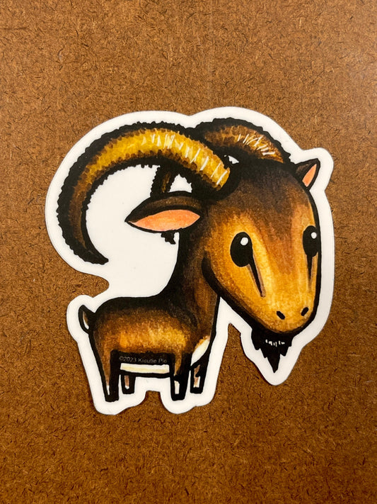 Goat (Zodiac series) - Durable Weatherproof Die Cut Matte Vinyl Sticker for car, water bottle, laptop