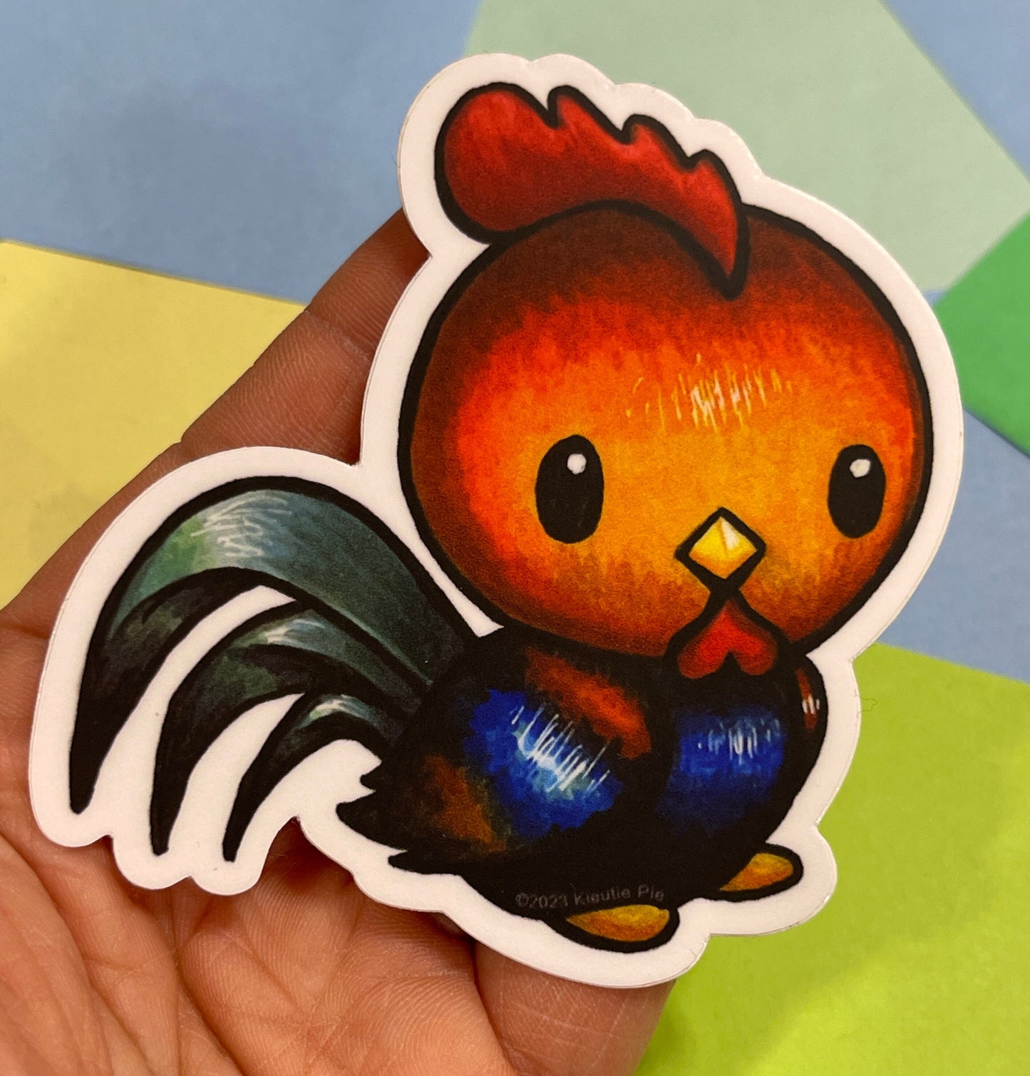 Chicken (Zodiac series) - Durable Weatherproof Die Cut Matte Vinyl Sticker for car, water bottle, laptop