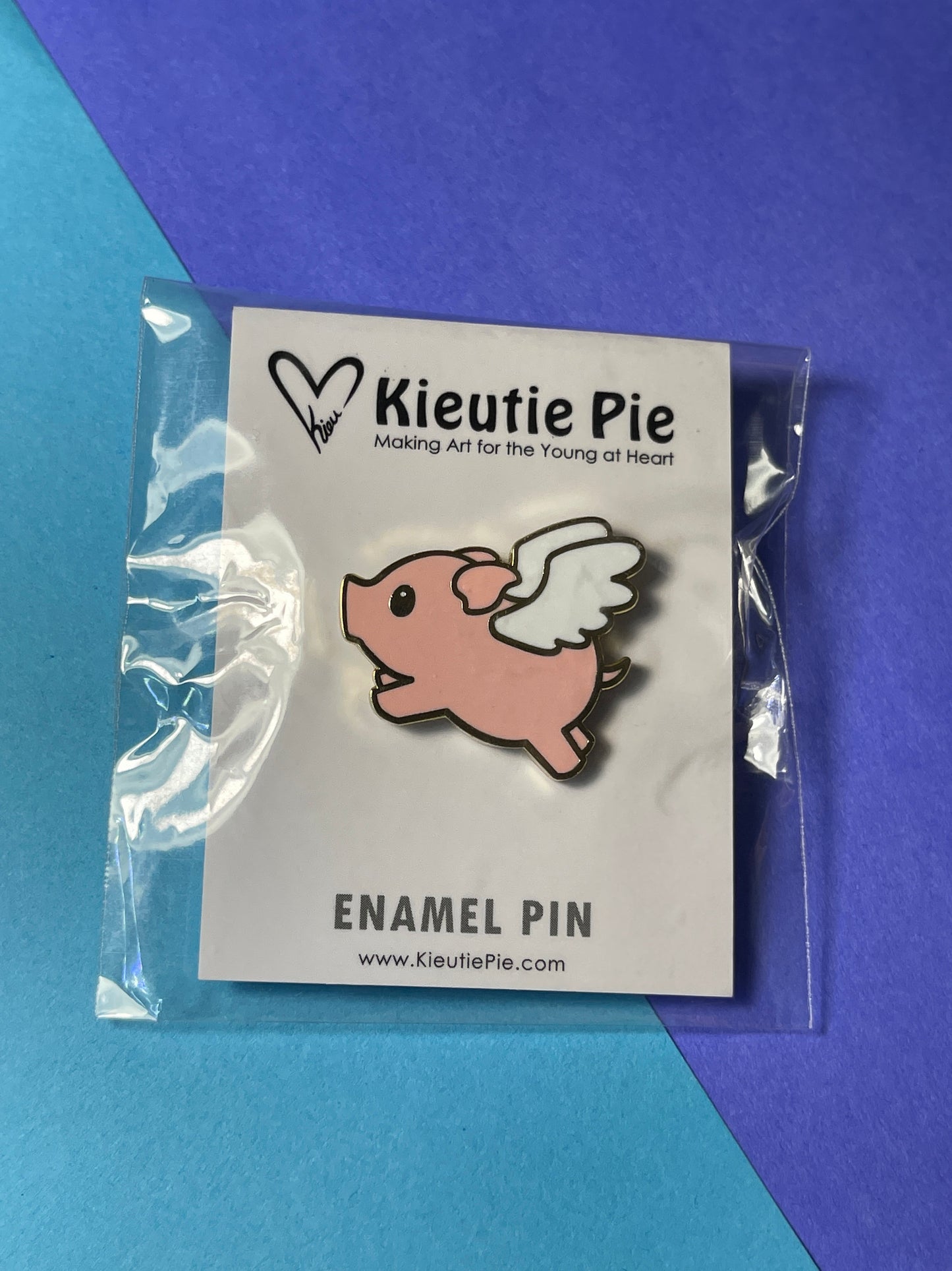 When Pigs Fly - Gold Pigasus - pig pin, flying pig pin, pig hard enamel pin, 1"