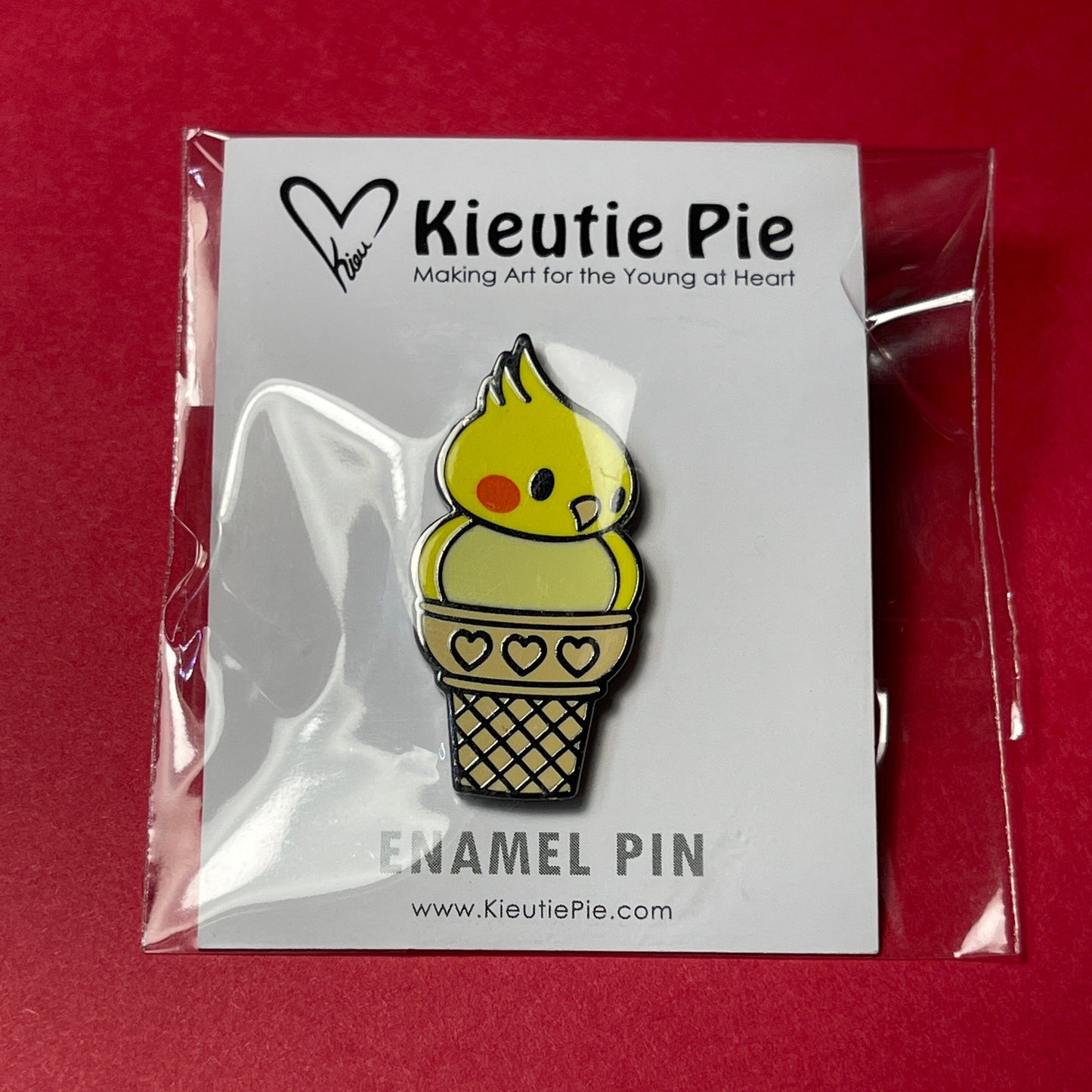 Yellow Cockatiel Cone Pin, Hard Enamel Bird Pin, Cockatiel Pin, Bird Lovers Gift, Bird Cartoon, Bird Gift, Pet Bird