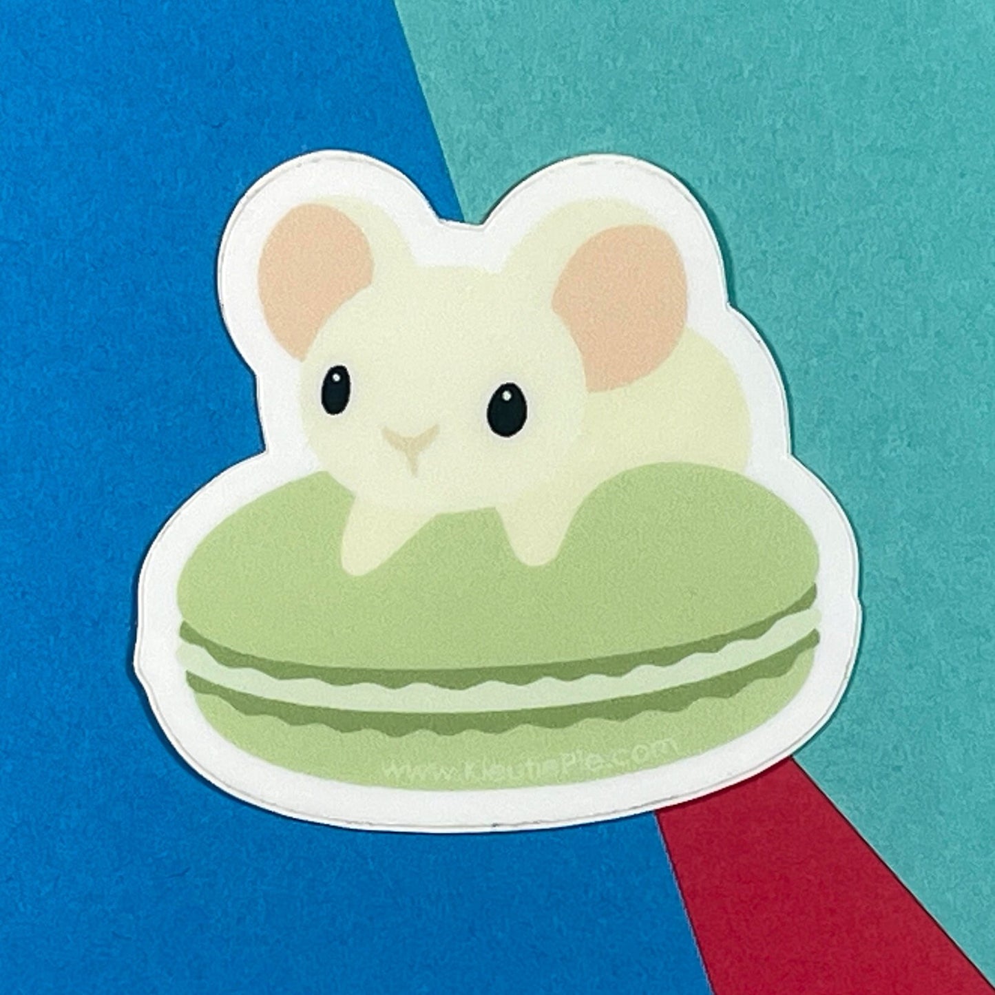Mousecaron (Pistachio) Durable Weatherproof Die Cut Matte Vinyl Sticker - car decal, water bottle sticker, laptop sticker