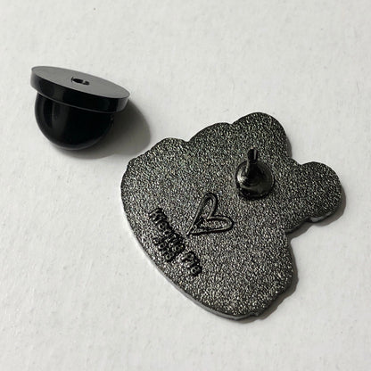 Mousecaron (Raspberry) Hard Enamel Pin, black mouse pin, red macaron pin