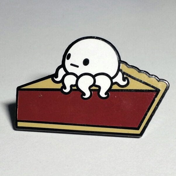 Cherry Octopie Hard Enamel Pin, Cherry Pie Pin, Octopus Art, Cartoon Octopus, Cute Octopus, octopus pin