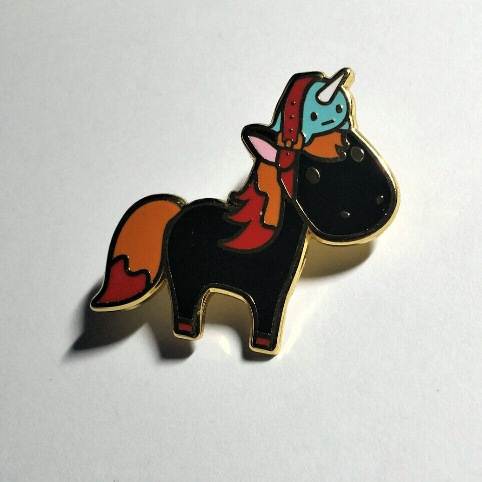 Black Magical Unicorn - Hard Enamel Pin, Unicorn Pin, Black Unicorn Enamel Pin