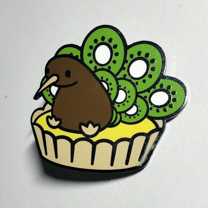 Kiwi Tart - Hard Enamel Pin, Kiwi Pin, Cute Kiwi Cartoon, Kiwi Lover Gift, Kiwi Brooch, Birthday Gift, Fruit Pin