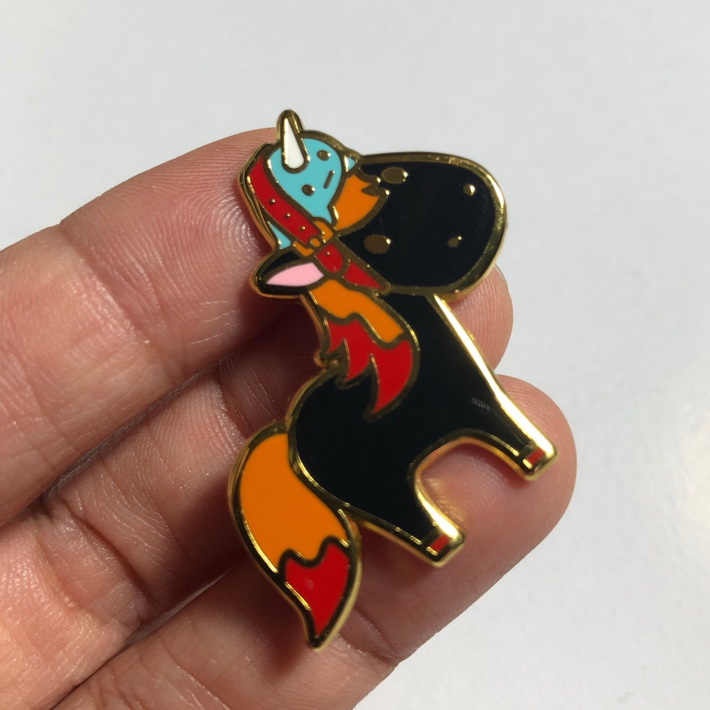 Black Magical Unicorn - Hard Enamel Pin, Unicorn Pin, Black Unicorn Enamel Pin