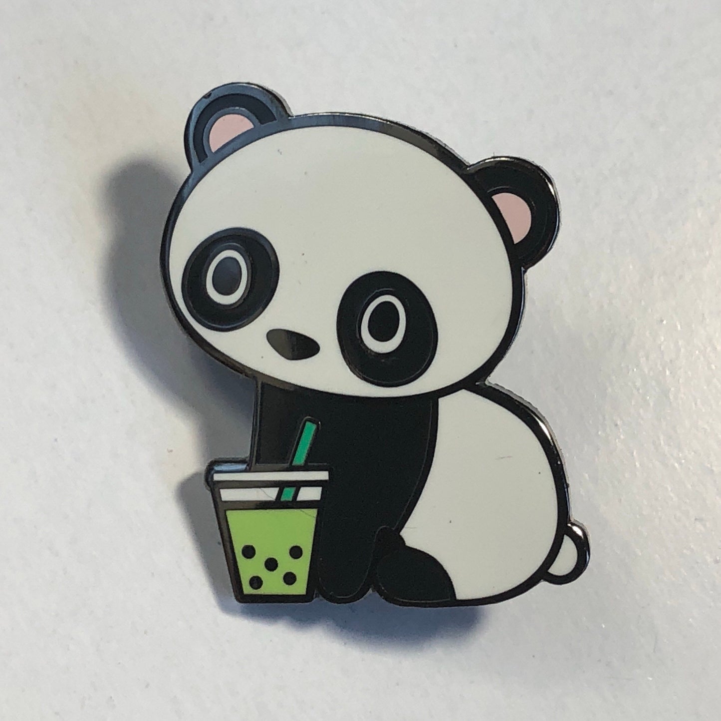 Panda Boba Matcha - Hard Enamel Pin, Panda Pin, Cute Panda Cartoon, Panda Enamel Pin