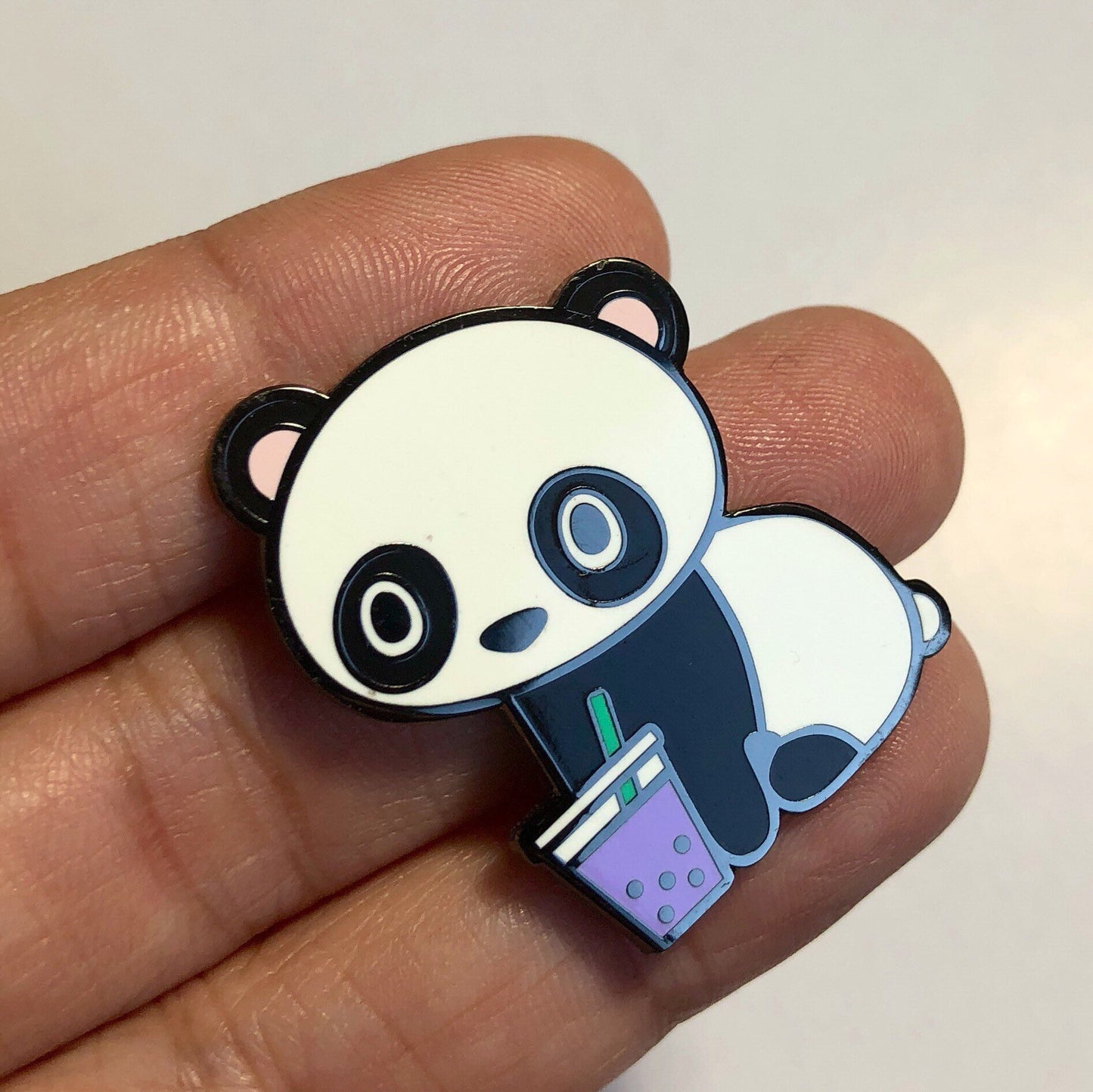 Boba Panda Taro - Hard Enamel Pin, Taro Boba Panda Pin, Taro Boba Pin, Taro Lover, Taro Drink, Fruit Boba, Taro Boba Gift