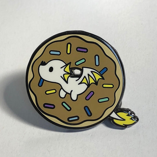 Donut Dragon - Air - Hard Enamel Pin, Donut Dragon Pin, Cute Donut Dragon Art, Cartoon Donut Dragon, Donut Dragon Print Pin