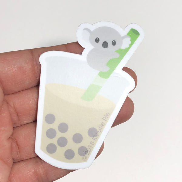 Koala Tea Boba Durable Weatherproof Die Cut Matte Vinyl Sticker - car decal, water bottle sticker, laptop sticker