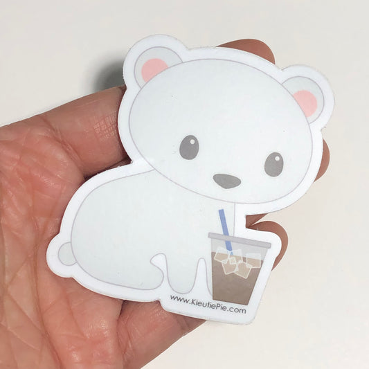Polar Bear Durable Weatherproof Die Cut Matte Vinyl Sticker - car decal, water bottle sticker, laptop sticker