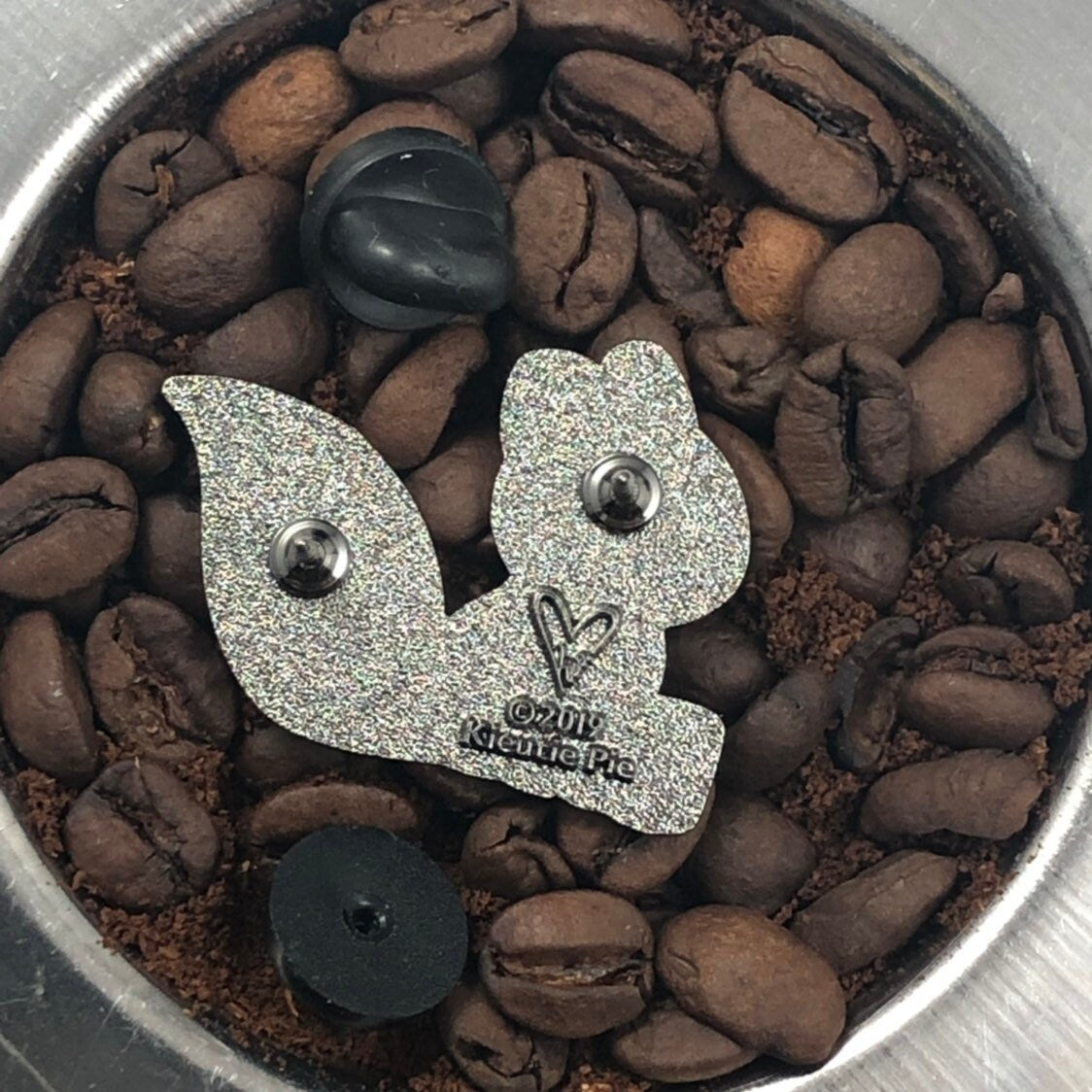 Coffee Fox Hard Enamel Pin 1.25", fox pin, coffee pin, coffee lover