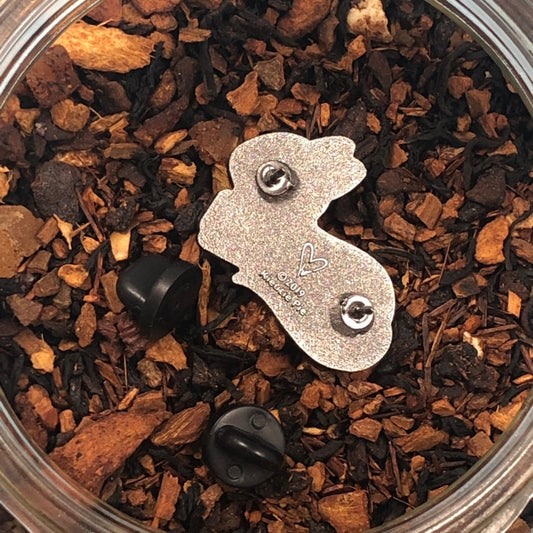Tea Fox Hard Enamel Pin 1.25", fox pin, tea pin