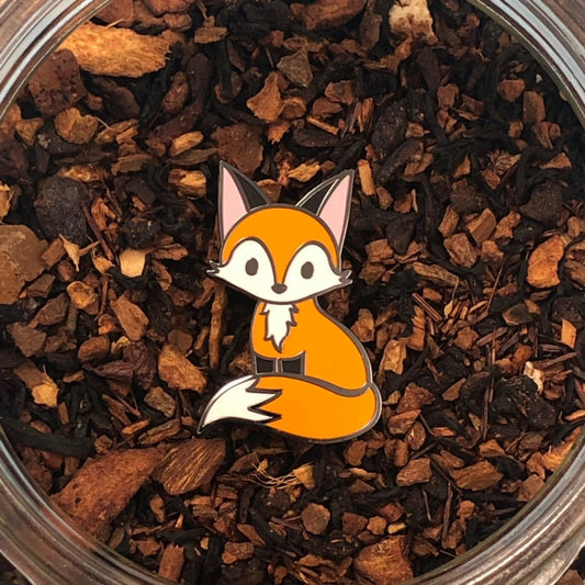 Tea Fox Hard Enamel Pin, Fox Pin, Animal Pin Enamel, Fox Brooch, cartoon fox